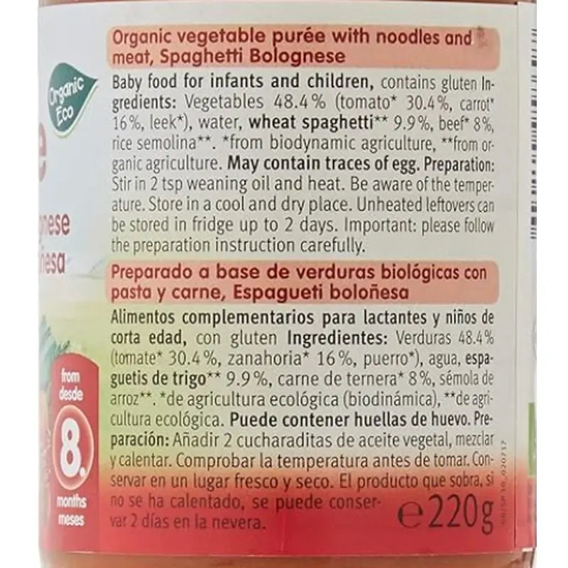 Holle Bio-Spaghetti Bolognese im Glas, 220 g