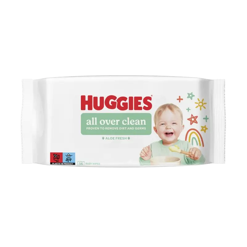 Huggies All Over Clean Feuchttücher, 56 Stück.