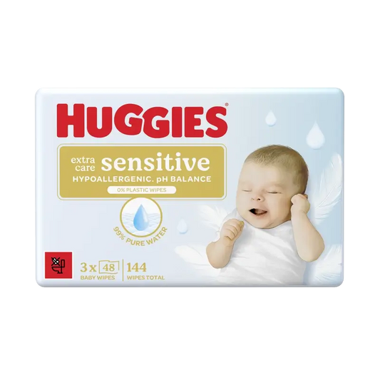 Huggies Extra Care Sensitive Feuchttücher, 144 Stück