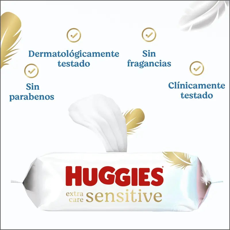 Huggies Extra Care Sensitive Feuchttücher, 144 Stück