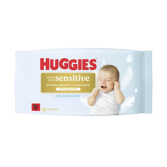 Huggies Extra Care Sensitive Feuchttücher, 48 Stück.