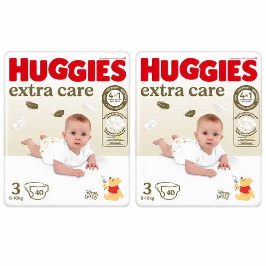 Huggies Extra Care Größe 3 (6-10 kg) Disney Baby Windel, 40 Stück, Packung 2