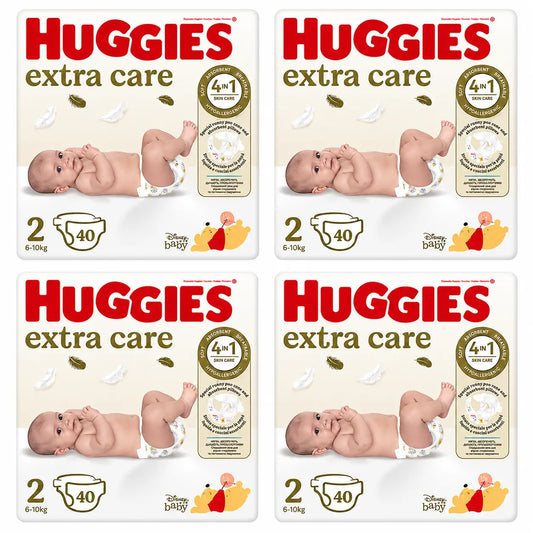 Huggies Extra Care Größe 3 (6-10 kg) Disney Baby Windel, 40 Stück, Packung 4