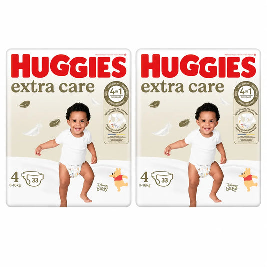 Huggies Extra Care Größe 4 (8-16 kg) Disney Baby Windel, 33 Stück, Packung 2