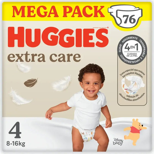 Huggies Extra Care Größe 4 (8-16 Kg) Disney Baby Windel , 76 Stück