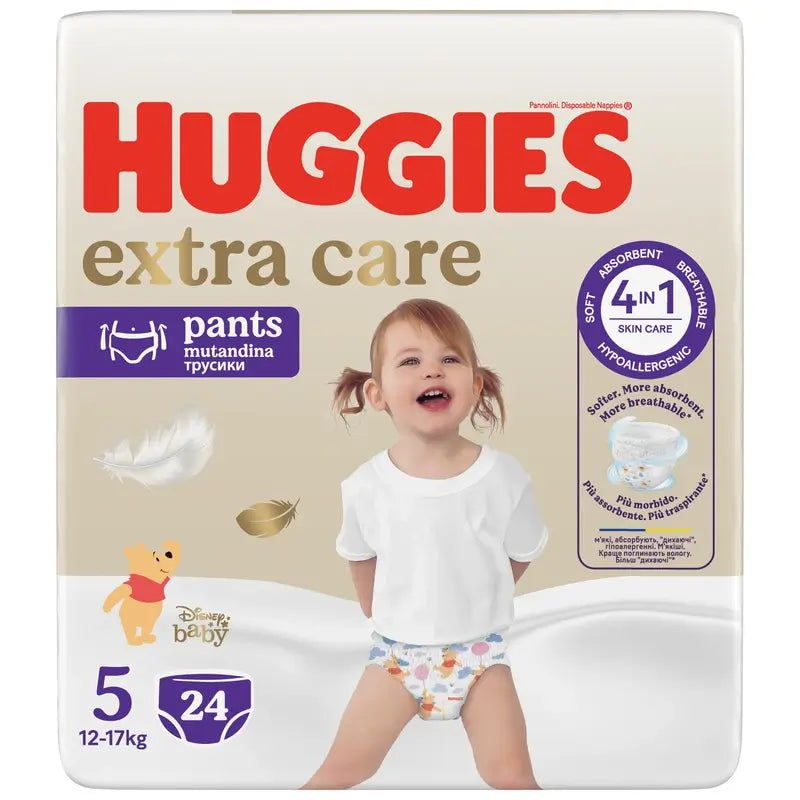 Huggies Extra Care Größe 5 (12-17 kg) Disney Baby Windelslips, 24 Stück.