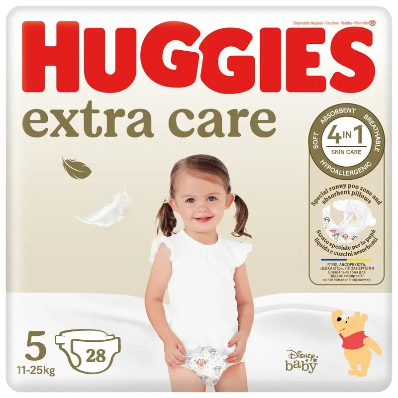 Huggies Extra Care Größe 5 (11-25 Kg) Disney Baby Windel, 28 Stück