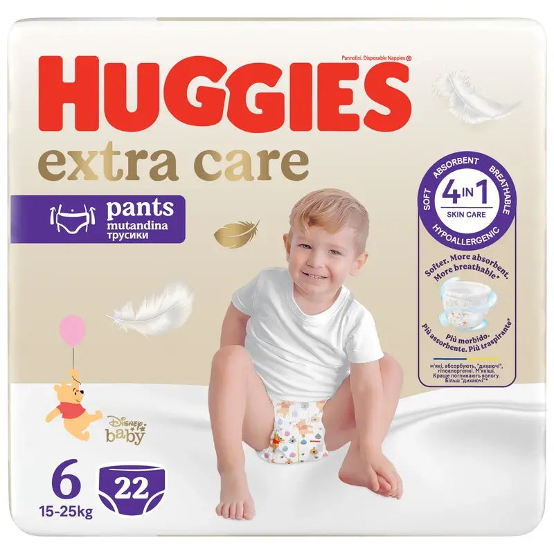 Huggies Extra Care Größe 6 (15-25 kg) Disney Baby Windelslips, 22 Stück.