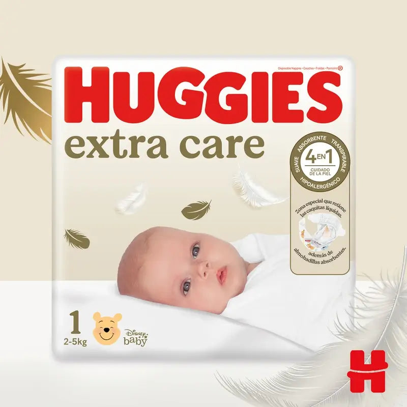 Huggies Extra Care Baby Windel Größe 1 (3-5 Kg) Disney Baby Windel, 160 Stk.