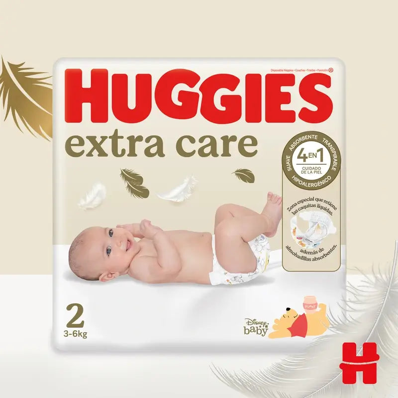 Huggies Extra Care Größe 2 (4-6 kg) Disney Baby Windel, 160 Stk.