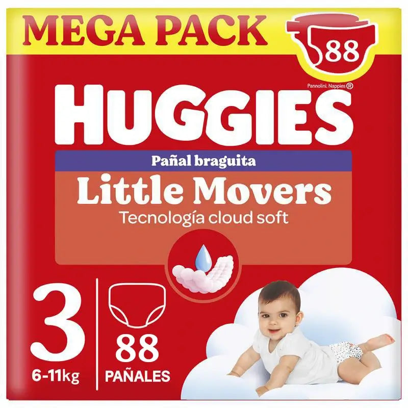 Huggies Little Movers Größe 3 (6-11 kg) Disney Baby Windelslips, 88 Stück