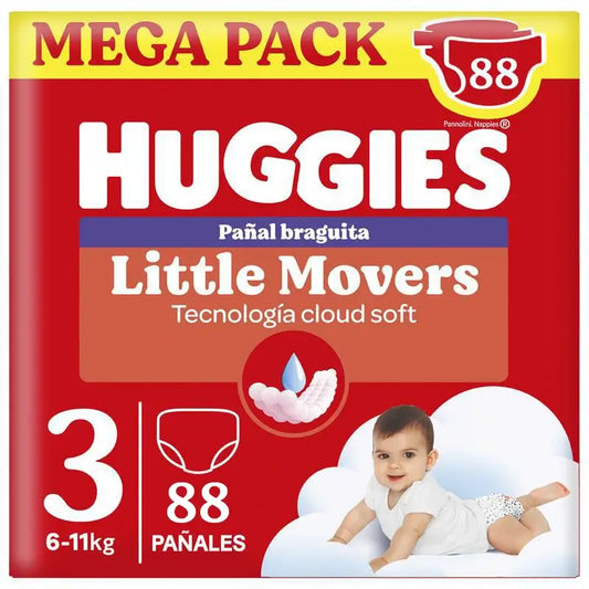 Huggies Little Movers Größe 3 (6-11 kg) Disney Baby Windelslips, 88 Stück