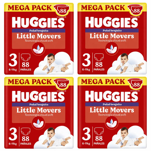 Huggies Little Movers Größe 3 (6-11 kg) Disney Baby Windelslips, 88 Stück, Packung 4