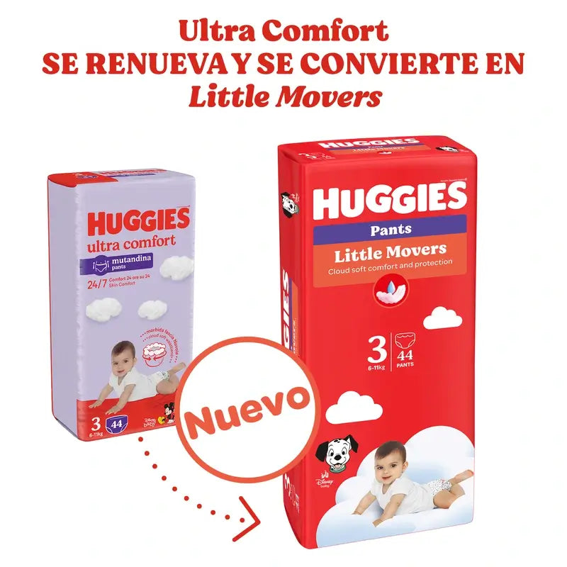 Huggies Little Movers Größe 4 (9-14 kg) Disney Baby Windelslips, 120 Stück.