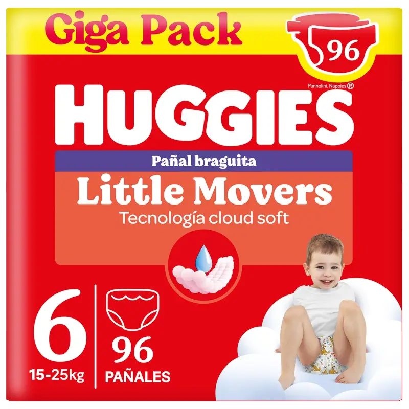 Huggies Little Movers Größe 6 (15-25 kg) Disney Baby Windelhöschen, 96 Stück.