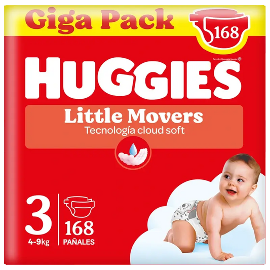 Huggies Little Movers Größe 3 (4-9 kg) Disney Baby Windel , 168 Einheiten