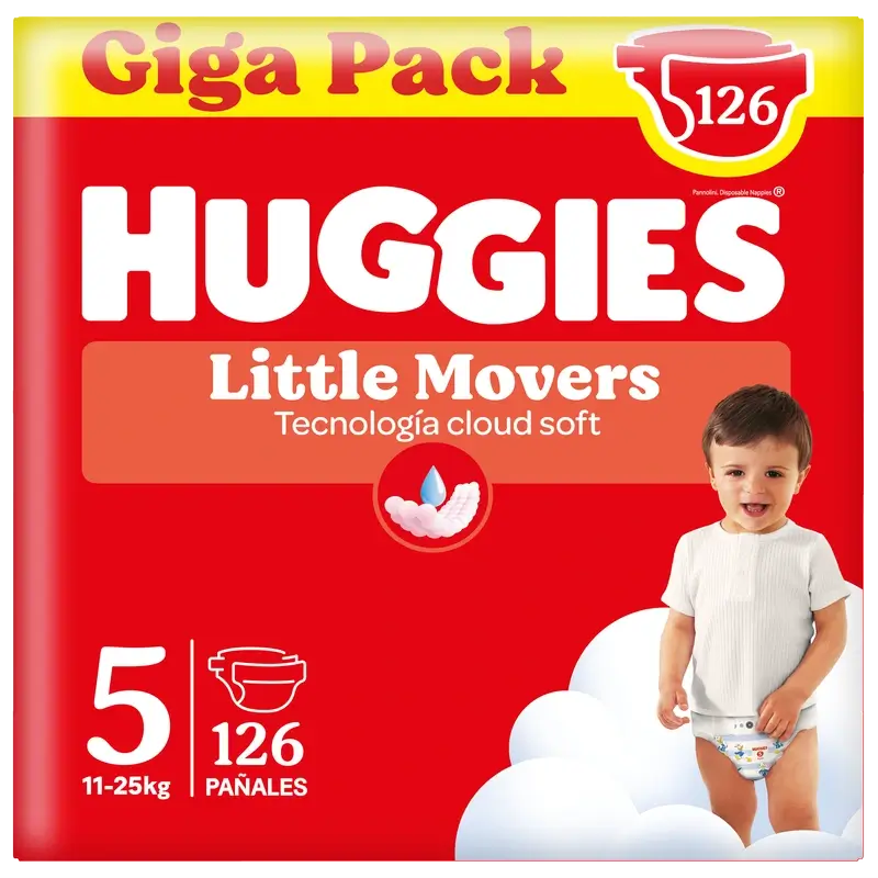 Huggies Little Movers Größe 5 (11-25Kg) Disney Baby Windel, 126 Stück