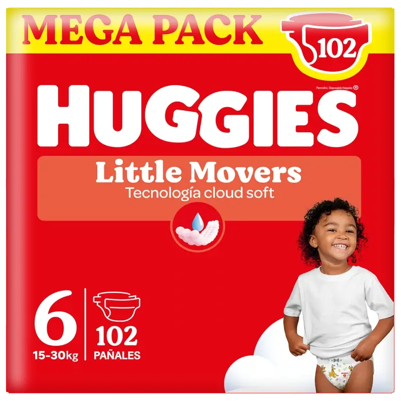 Huggies Little Movers Größe 6 (15-30 Kg) Disney Baby Windel , 102 Einheiten