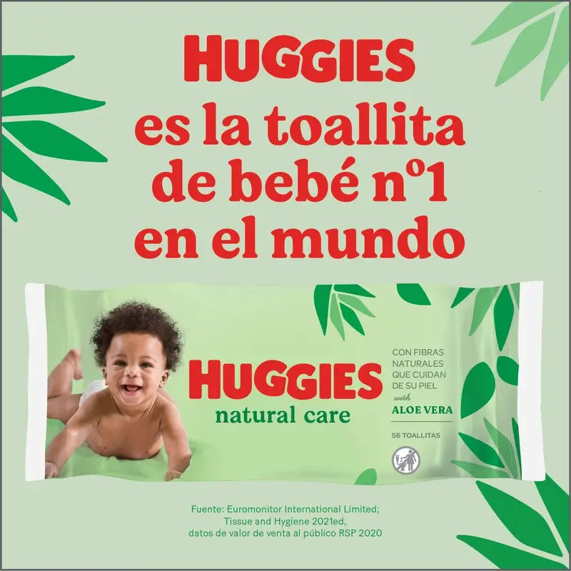 Huggies Natural Care Feuchttücher, 168 Stück.