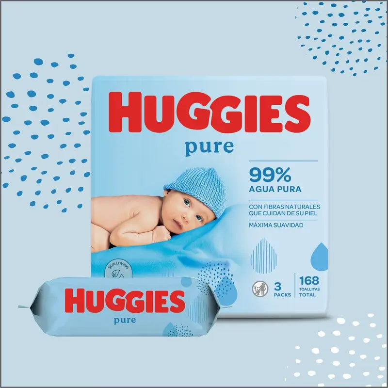 Huggies Pure Feuchttücher, 168 Stück.