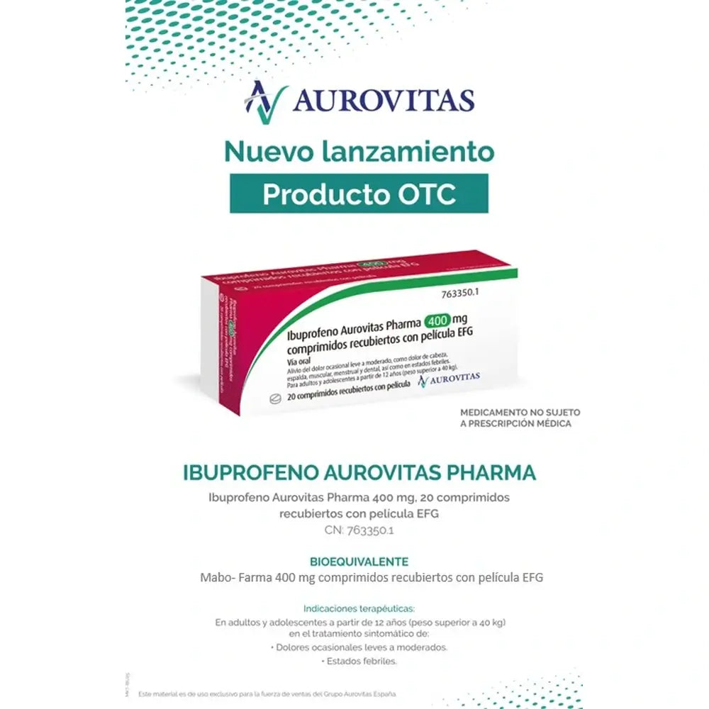 Ibuprofen Aurovitas Pharma 400 Mg, 20 Filmtabletten efg