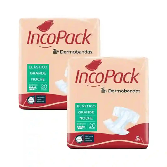 Incopack Elastic Absorbent Night Absorbent Large Size , Packung 2, 160 Stück.