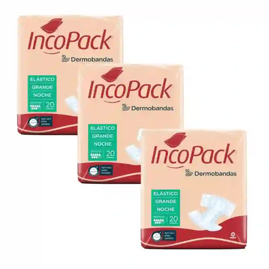 Incopack Elastic Absorbent Night Pad Large Size , Packung 3, 240 Stück.