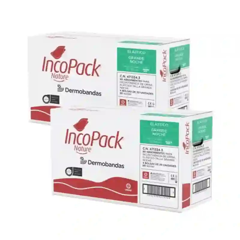 Incopack Nature Absorbent Elastic Absorbent Large Size, Packung 2, 160 Stück.