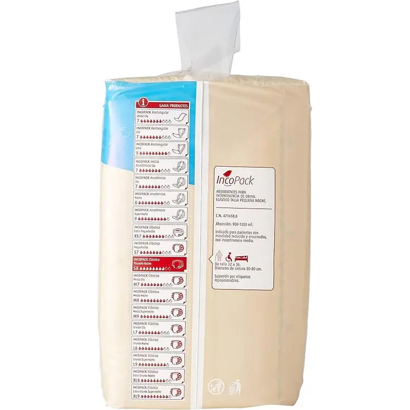Incopack Elastic Absorbent Night Absorbent Small Size , 80 Stück.