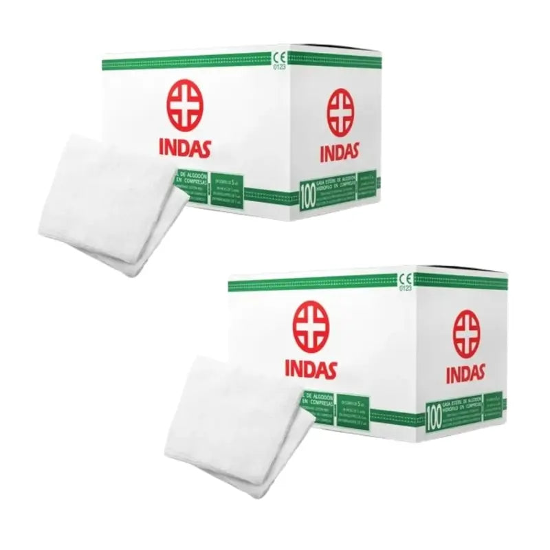 Indas Sterile Gaze, 2 x 100 Stück