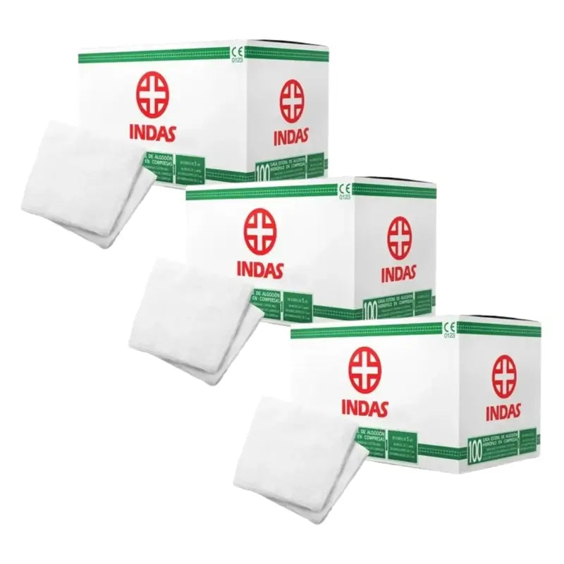 Indas Sterile Gaze, 3 x 100 Stück