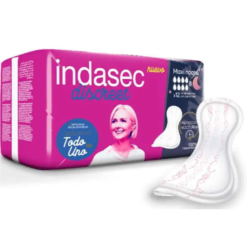 Indasec Discreet Maxinoche, 12 Stück