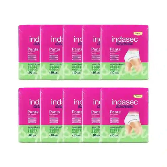 Indasec Discreet Panty Panty Inkontinenz Super Large Größe , 10X10 Einheiten