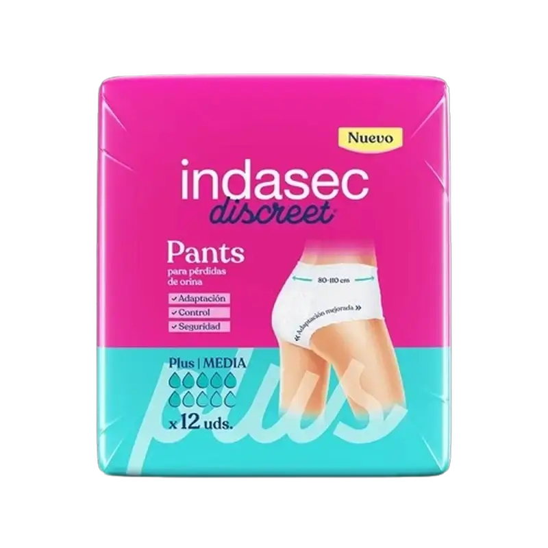 Indasec Discreet Pant Inkontinenzhöschen Plus Medium Size , 12 Stück