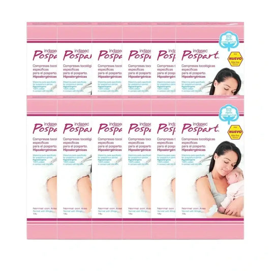 Indasec Pospart Normal Pad mit Flügeln , 12 x 14 Einheiten