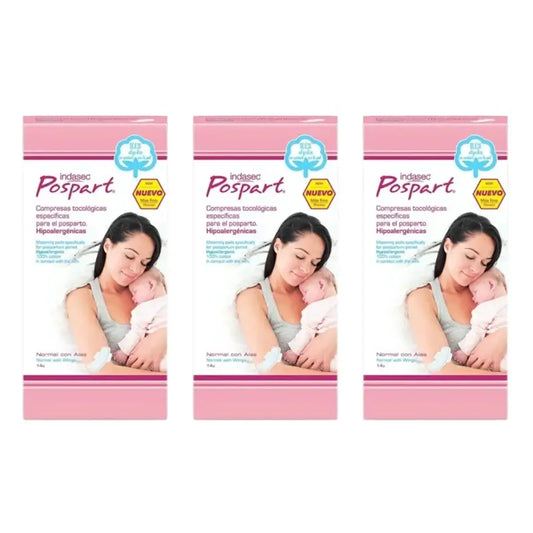 Indasec Pospart Normal Pad mit Flügeln, 3 x 14 Einheiten