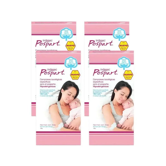 Indasec Pospart Normal Pad mit Flügeln, 4 x 14 Einheiten