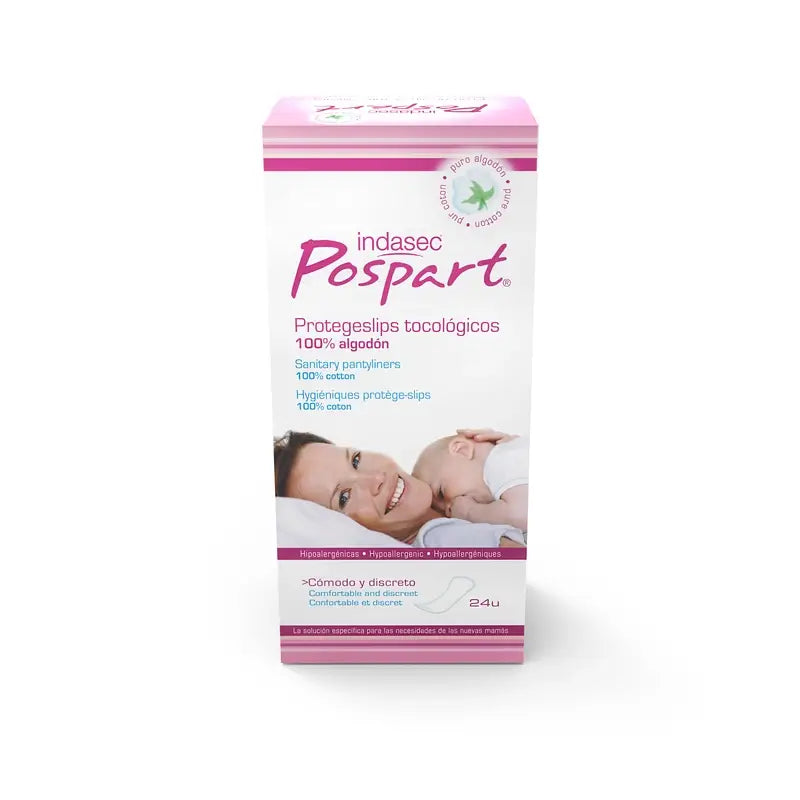 Indasec Pospart 100% Baumwolle Slipeinlagen, 24 Stück
