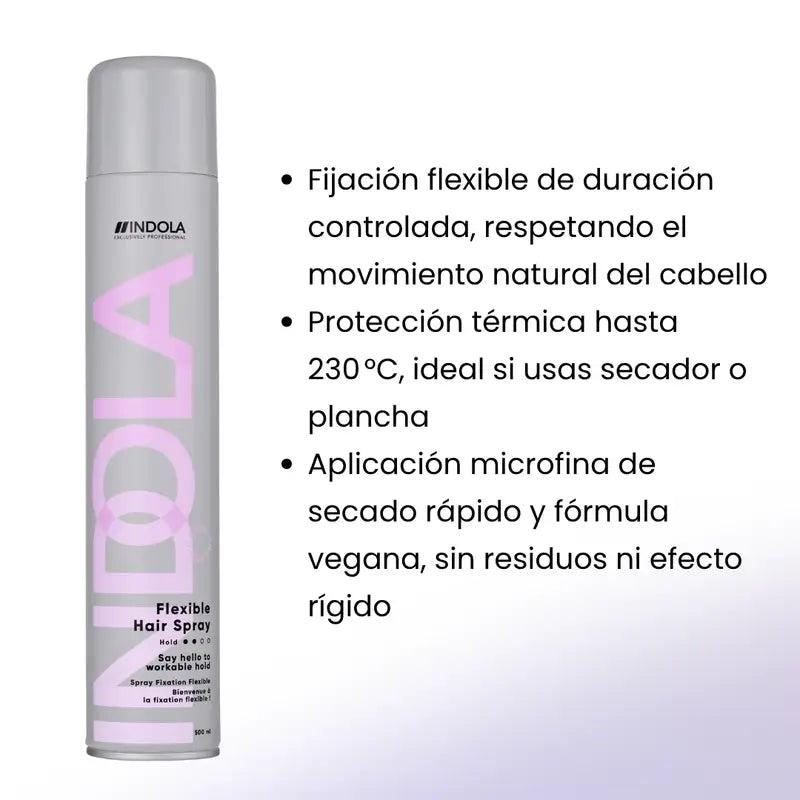 Indola Professional Haarspray mit flexiblem Halt, 500 ml