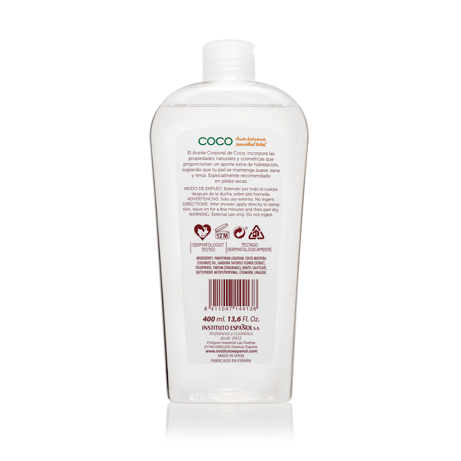 Instituto Español Kokosnuss Körperöl - 400 Ml.