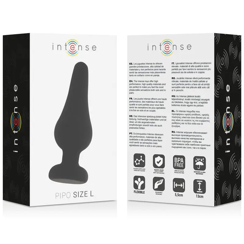 Intense Anal Toys Anal Plug Pipo L Silikon Schwarz 13 Cm