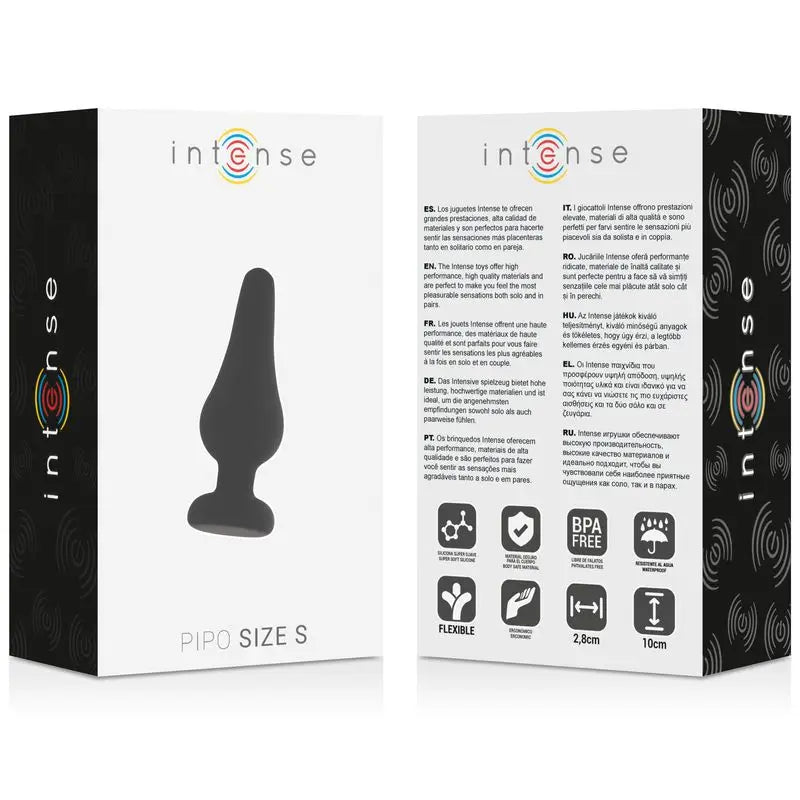 Intense Anal Toys Anal Plug Pipo S Silikon Schwarz 9.8 Cm