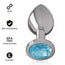 Intense Anal Plug Metal Aluminium With Blue Crystal Size L