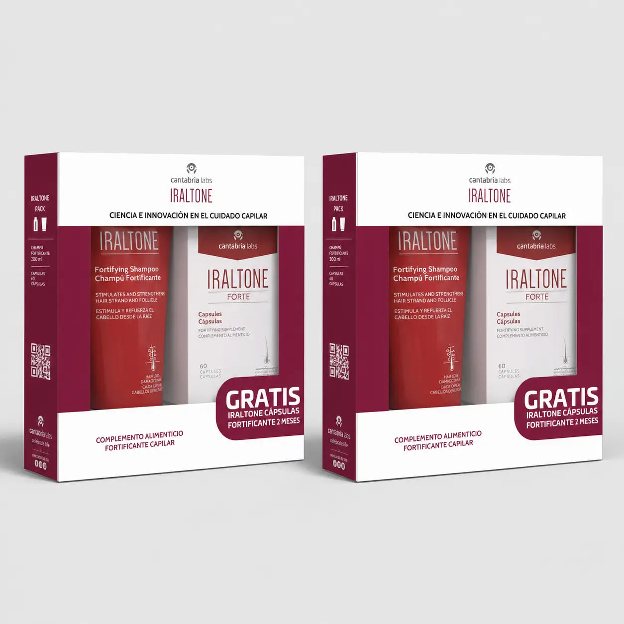 Iraltone Forte Kapseln + Minitalla Stärkendes Shampoo 75 ml Geschenkpackung 2