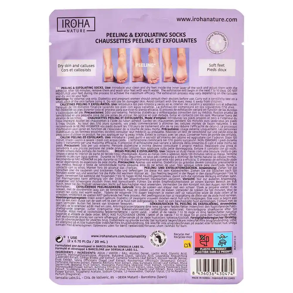 Iroha Nature Corporal Socks Peeling & Peeling Maske & Peeling, 20 Ml