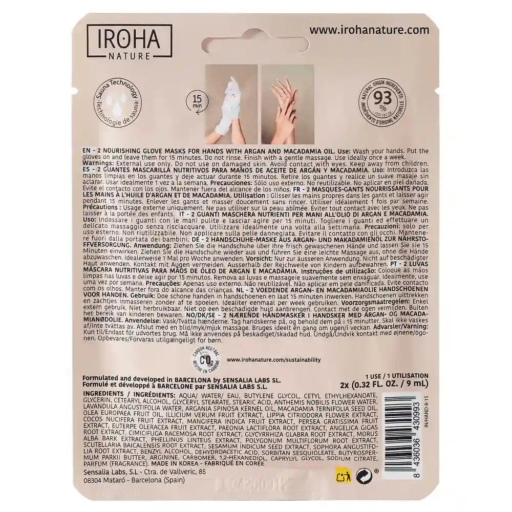 Iroha Nature Körperhandschuhe Pflegende Maske, 20 Ml