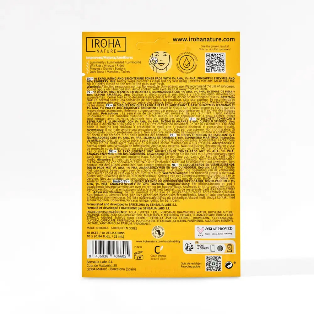 Iroha Nature Exfoliating Toning Discs, 10 Stück.