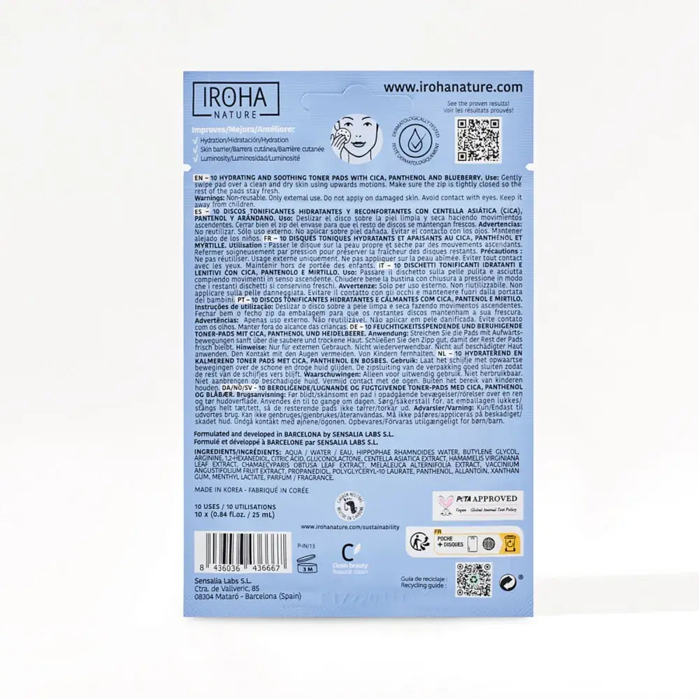 Iroha Nature Feuchtigkeitsspendende Tonic-Scheiben, 10 Stück.