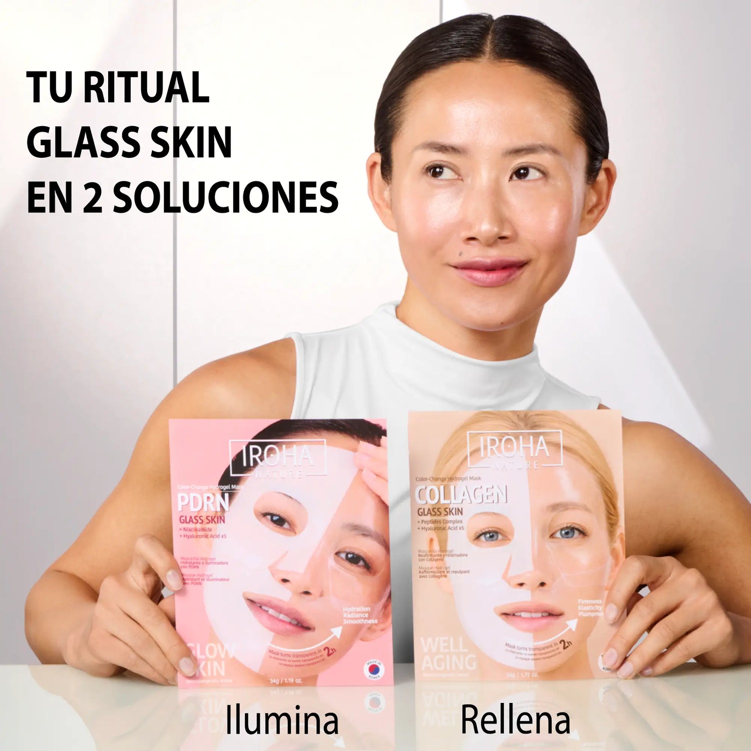Iroha Nature Iroha Nature Glashaut Hydrogel Maske mit Kollagen, 2 g