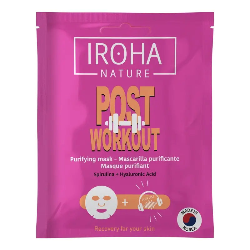 Iroha Nature Reinigende & Beruhigende Post Workout Gesichtsmaske, 1 Stück